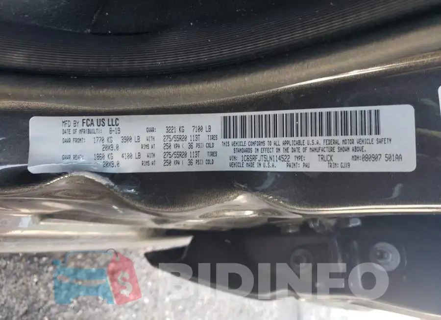 1C6SRFJT5LN114522 Photo# 12