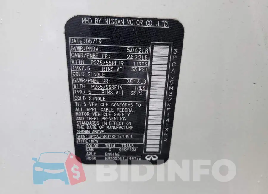 3PCAJ5M32KF141353 Photo# 13
