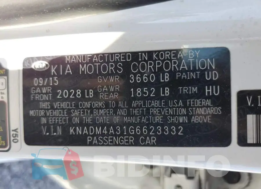 KNADM4A31G6623332 Photo# 13