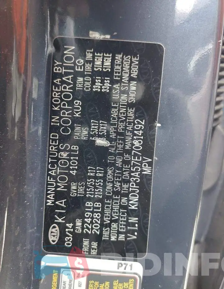 KNDJP3A57E7081492 Photo# 13