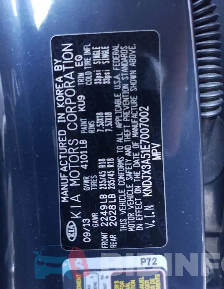 KNDJX3A51E7007002 Photo# 13