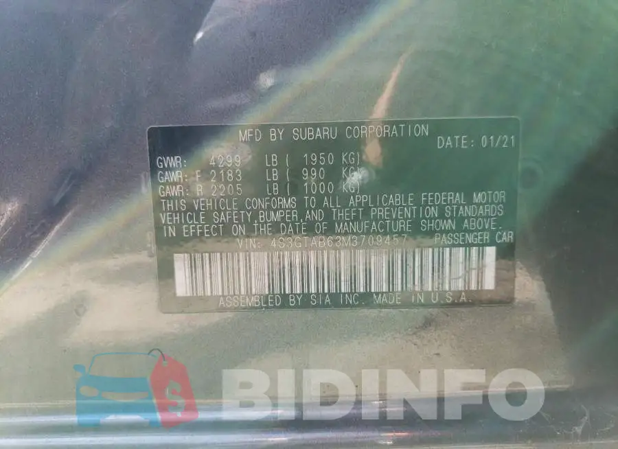 4S3GTAB63M3709457 Photo# 13