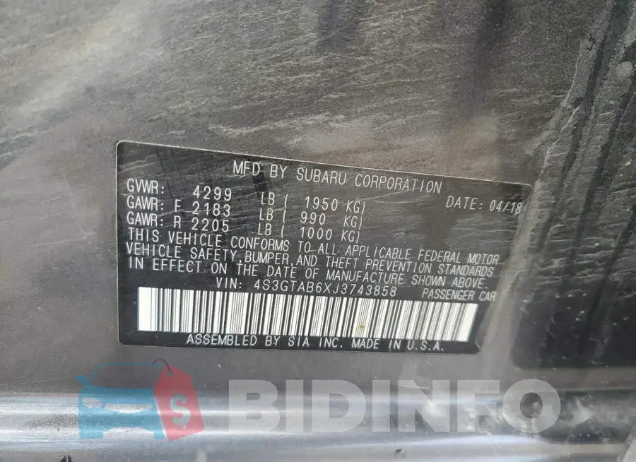 4S3GTAB6XJ3743858 Photo# 12