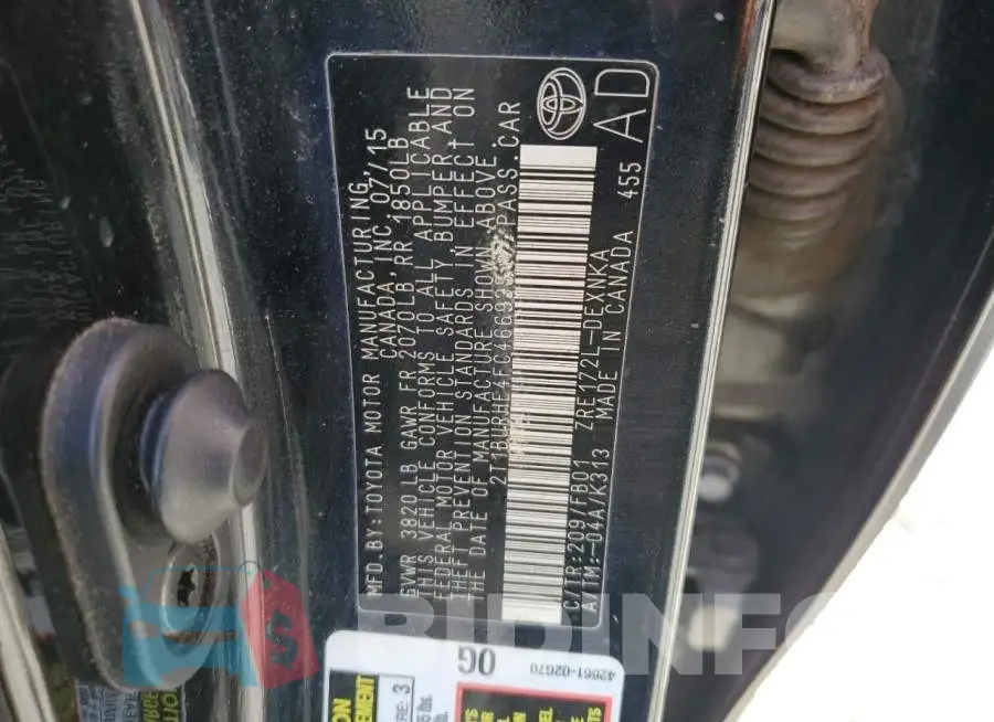2T1BURHE4FC466935 Photo# 13