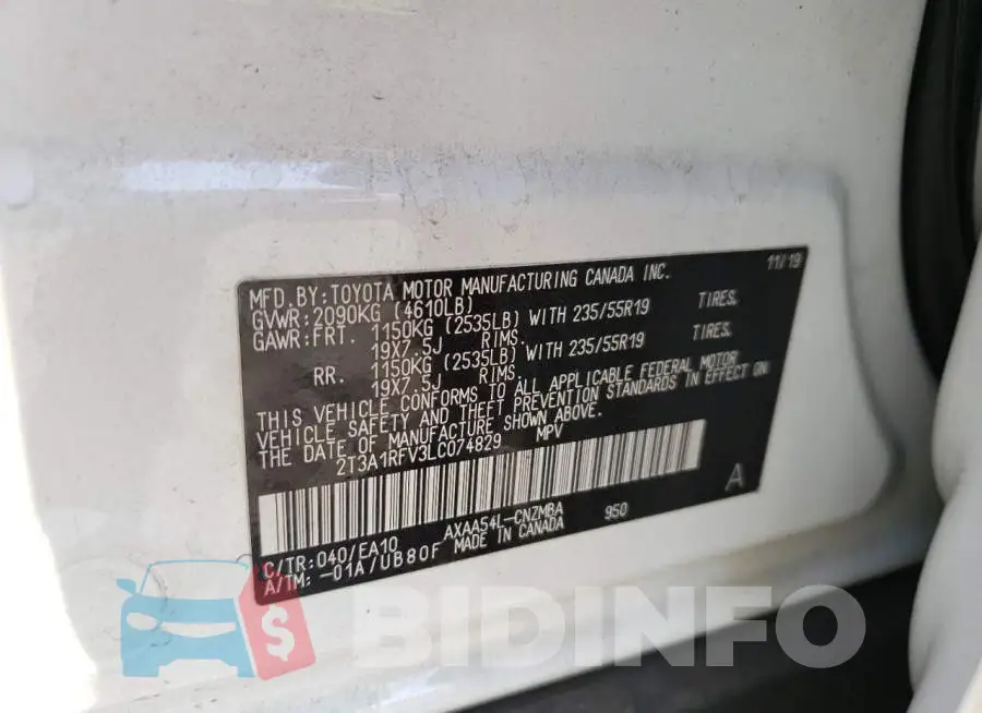 2T3A1RFV3LC074829 Photo# 13
