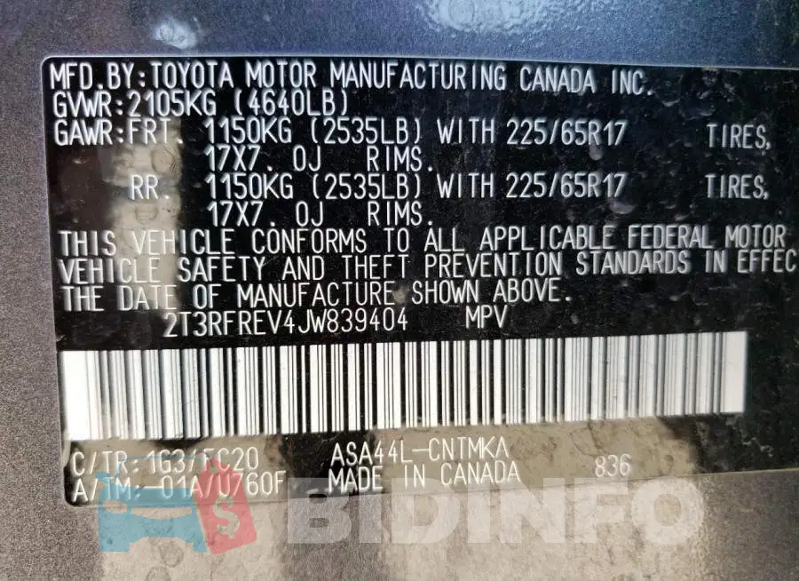 2T3RFREV4JW839404 Photo# 14