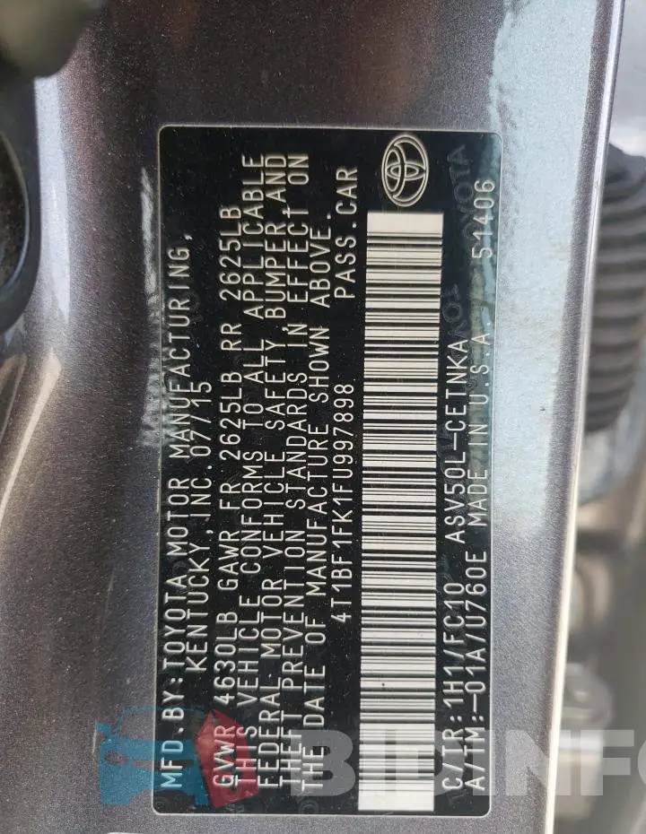 4T1BF1FK1FU997898 Photo# 12