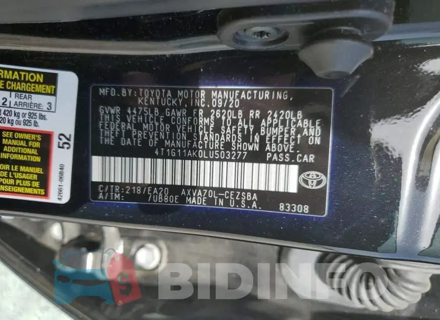 4T1G11AK0LU503277 Photo# 12