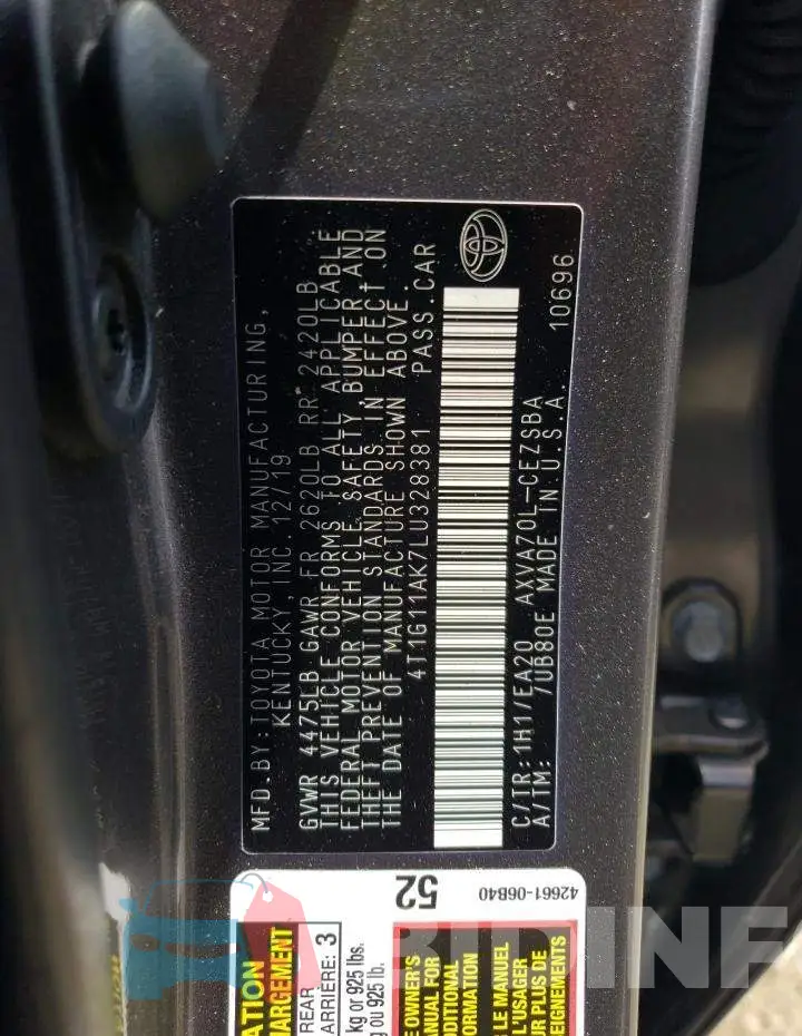 4T1G11AK7LU328381 Photo# 12