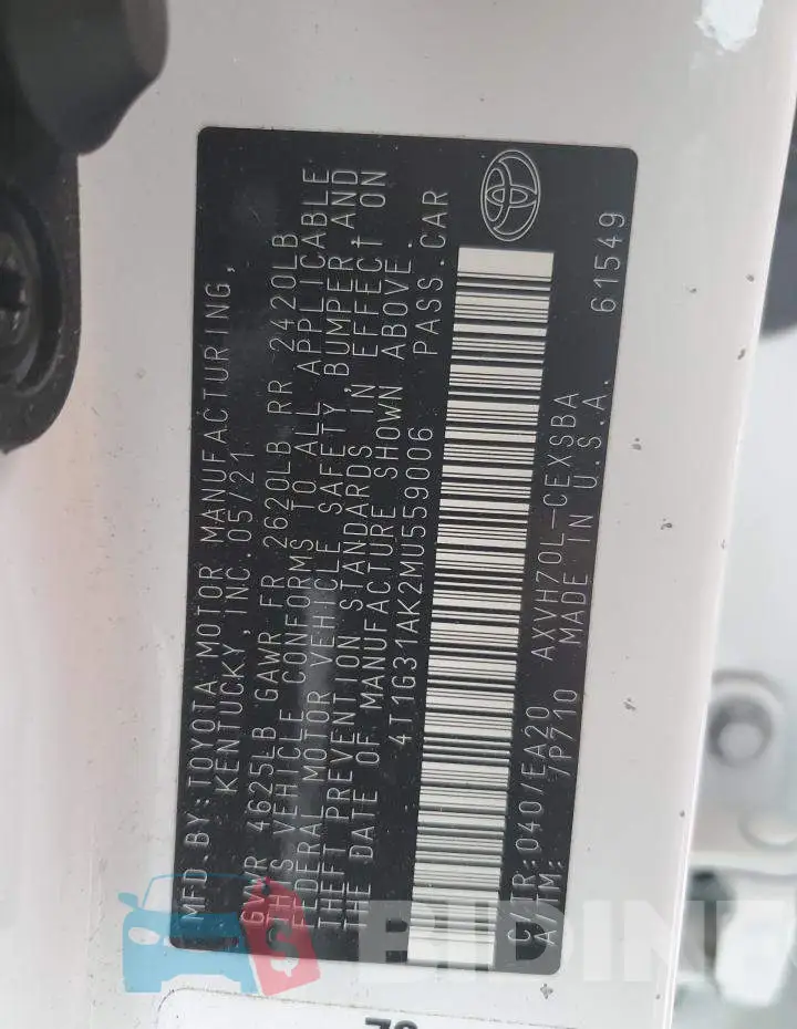 4T1G31AK2MU559006 Photo# 12