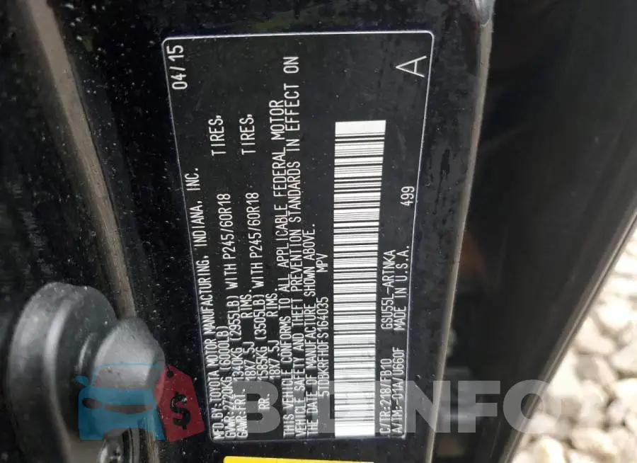 5TDBKRFH0FS164035 Photo# 13