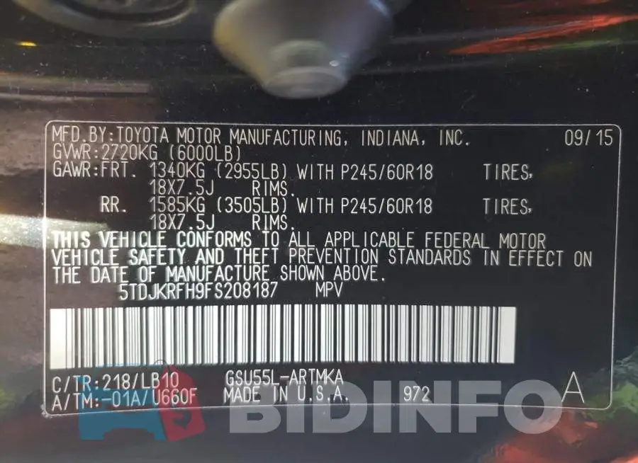 5TDJKRFH9FS208187 Photo# 13