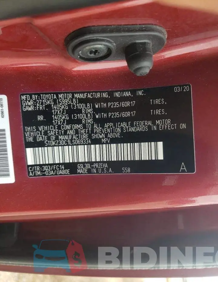 5TDKZ3DC1LS069334 Photo# 13
