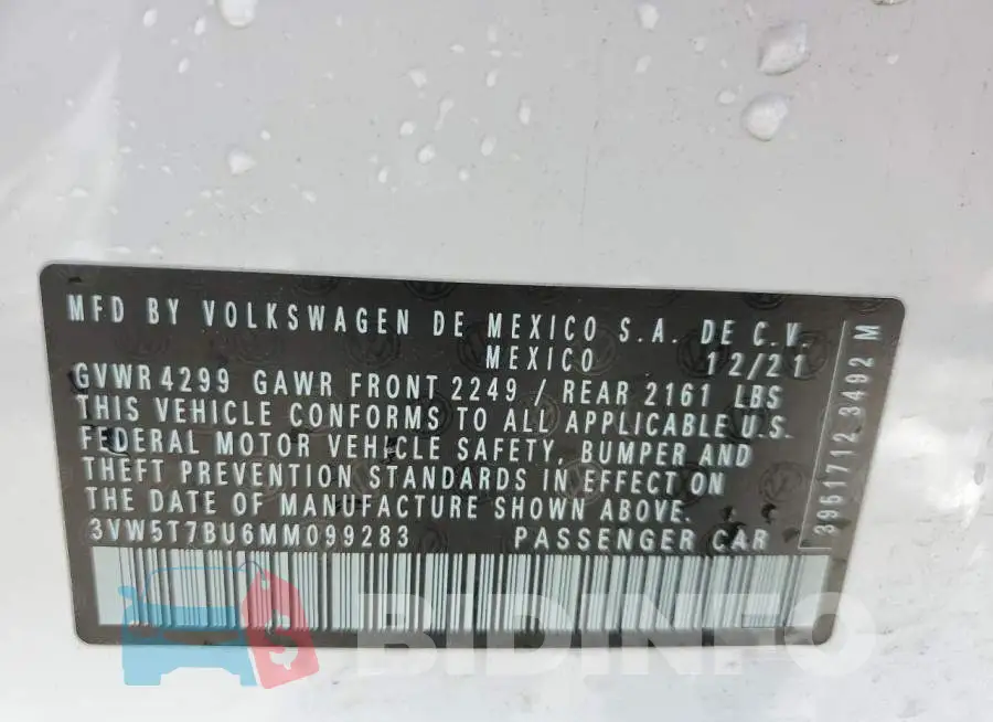 3VW5T7BU6MM099283 Photo# 12