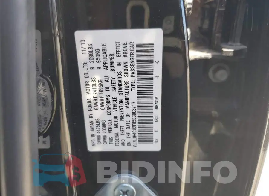 JH4CU2F85EC003717 Photo# 12