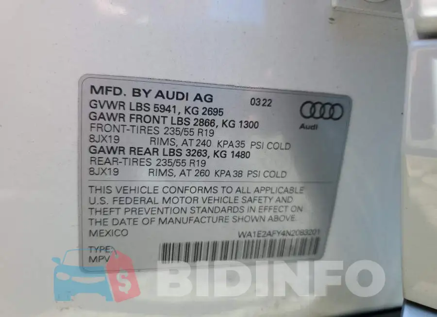 WA1E2AFY4N2083201 Photo# 13
