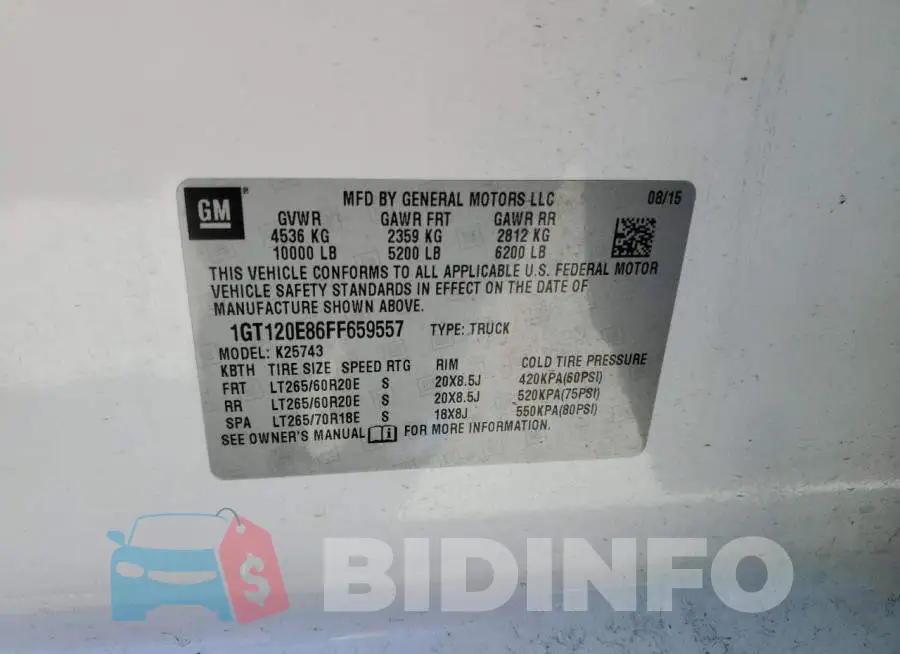 1GT120E86FF659557 Photo# 12