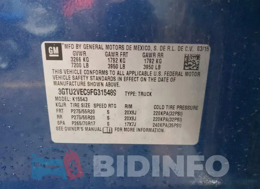 3GTU2VEC9FG315489 Photo# 12