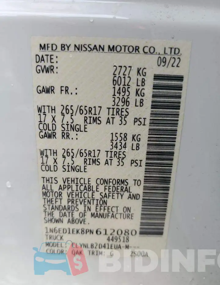 1N6ED1EK8PN612080 Photo# 12