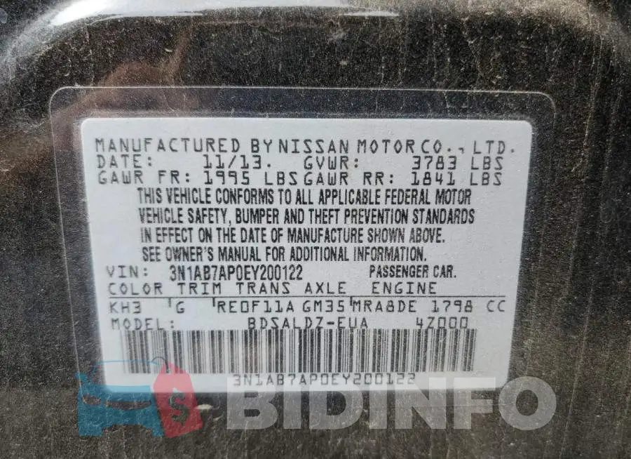 3N1AB7AP0EY200122 Photo# 12
