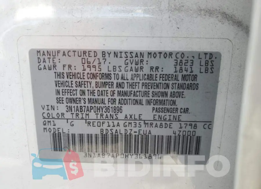3N1AB7AP0HY361896 Photo# 13