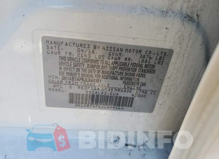 3N1AB7AP6JL644161 Photo# 12