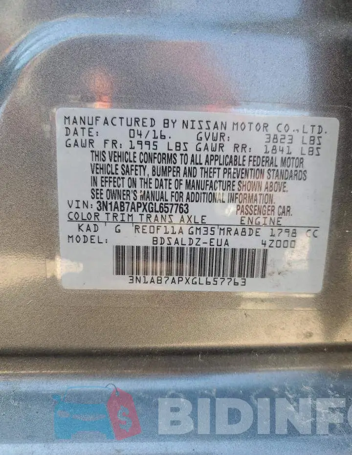 3N1AB7APXGL657763 Photo# 13