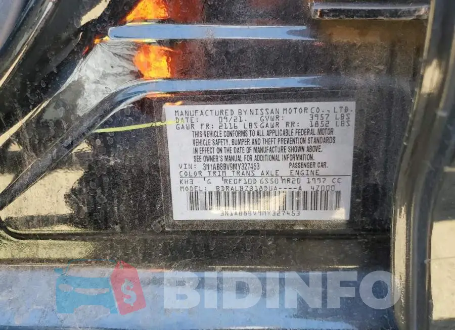 3N1AB8BV9MY327453 Photo# 12