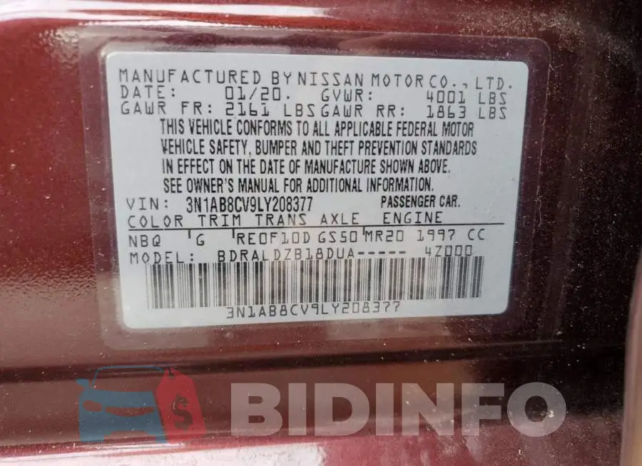 3N1AB8CV9LY208377 Photo# 12