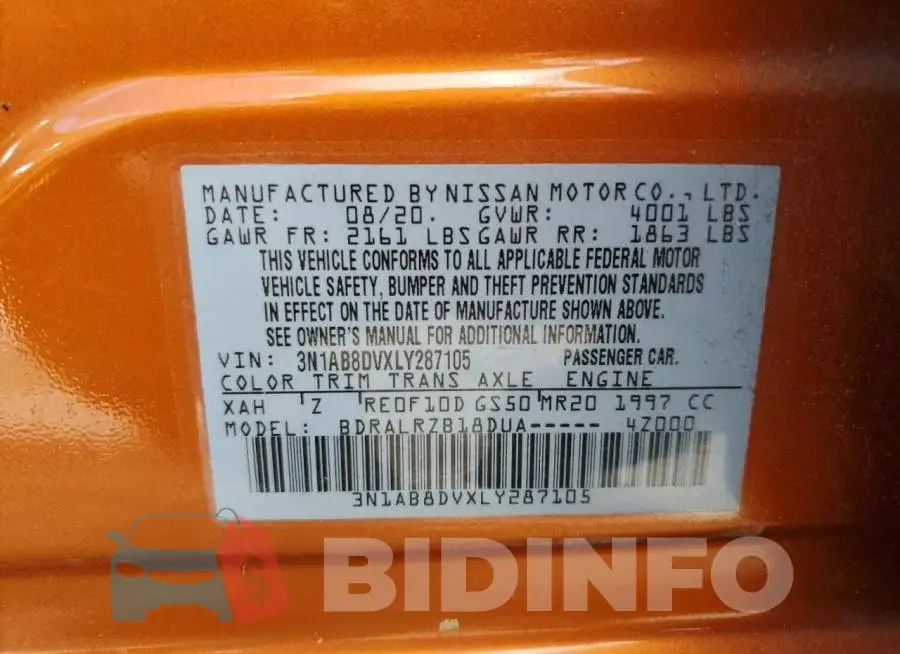 3N1AB8DVXLY287105 Photo# 13