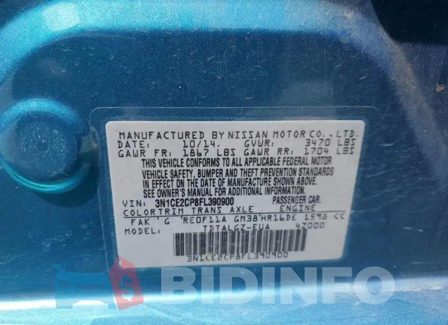 3N1CE2CP8FL390900 Photo# 12