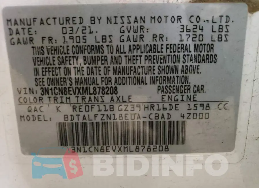 3N1CN8EVXML878208 Photo# 12