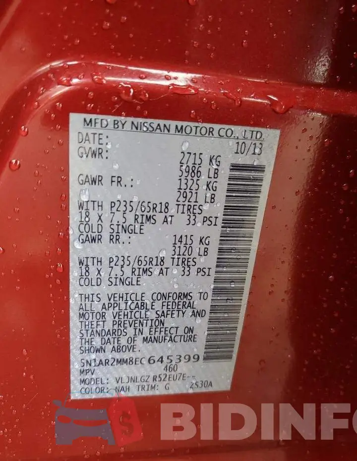 5N1AR2MM8EC645399 Photo# 13