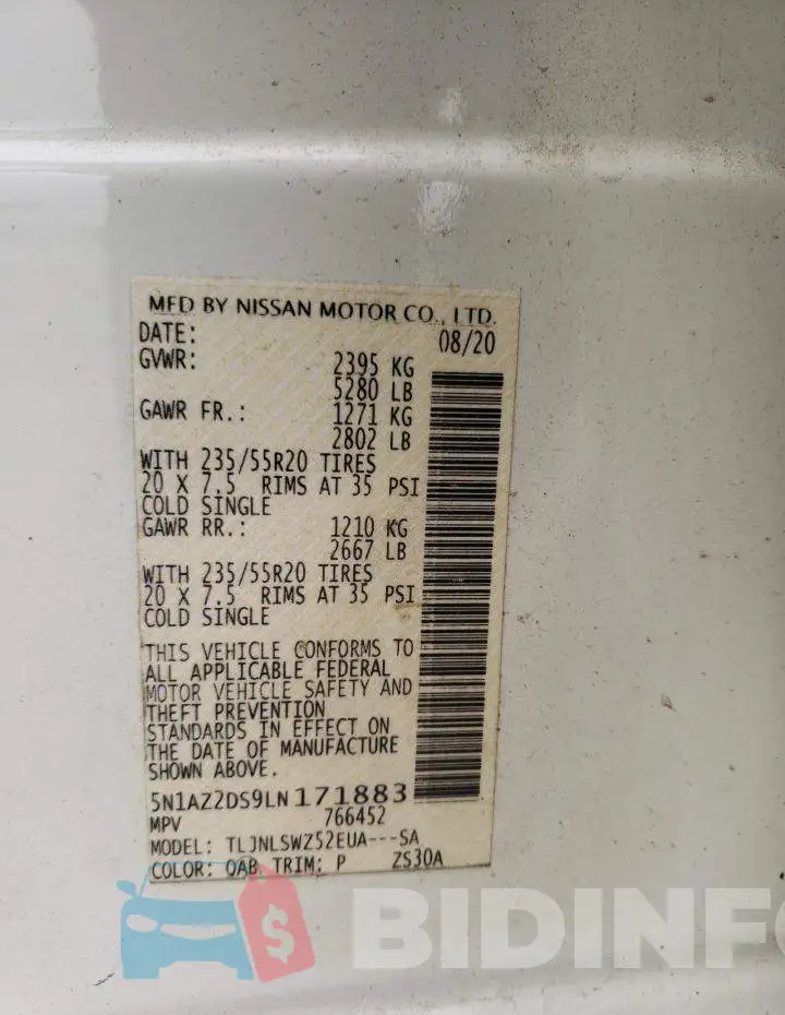 5N1AZ2DS9LN171883 Photo# 13