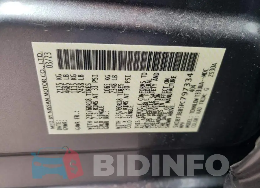 5N1BT3BB5PC797334 Photo# 13