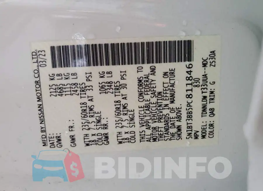 5N1BT3BB5PC811846 Photo# 13