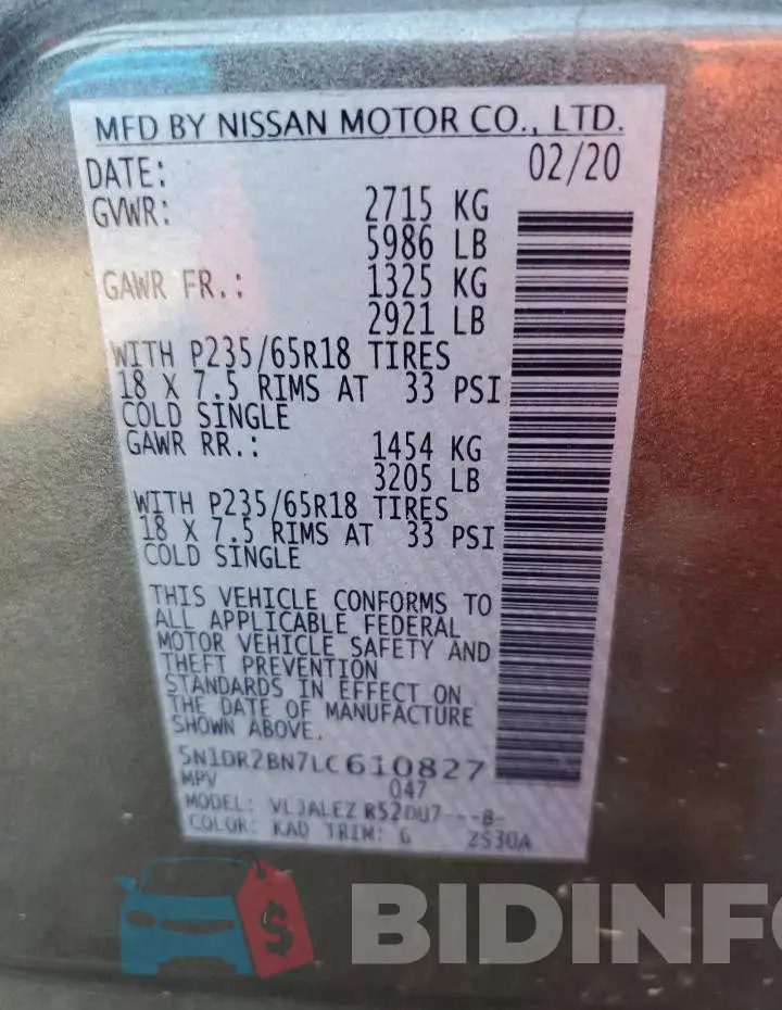 5N1DR2BN7LC610827 Photo# 13