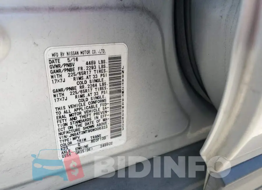JN8AT2MT9GW006323 Photo# 12