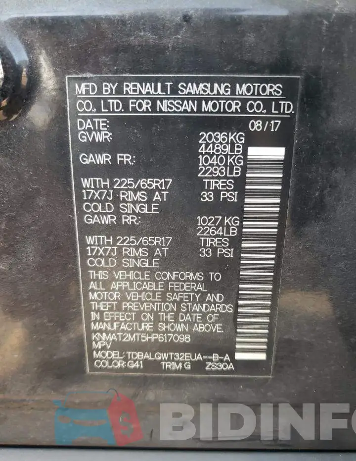 KNMAT2MT5HP617098 Photo# 14