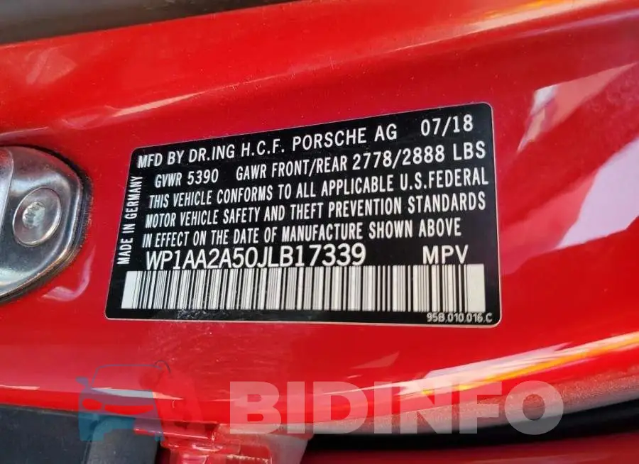 WP1AA2A50JLB17339 Photo# 13