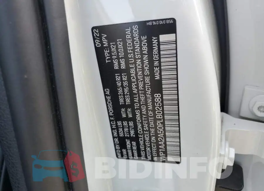 WP1AA2A50PLB02588 Photo# 13
