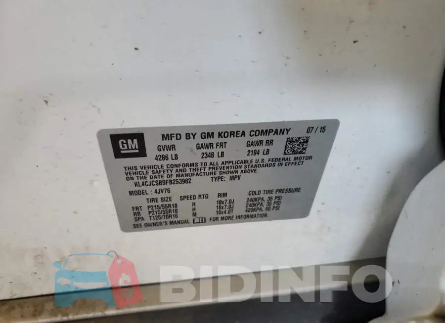 KL4CJCSB9FB253982 Photo# 13