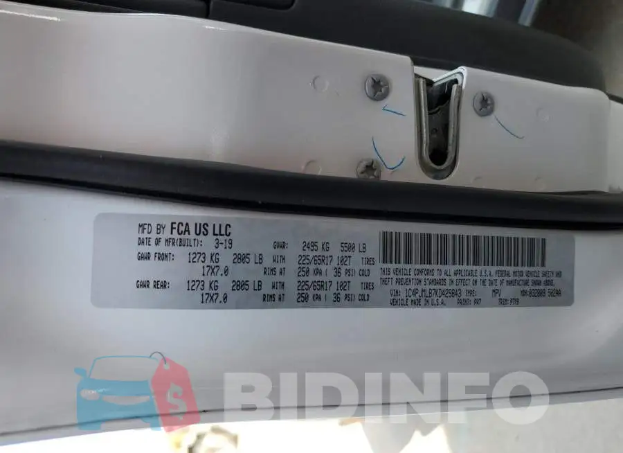 1C4PJMLB7KD429843 Photo# 12