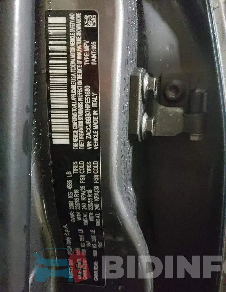 ZACCJBBB7HPE51680 Photo# 13