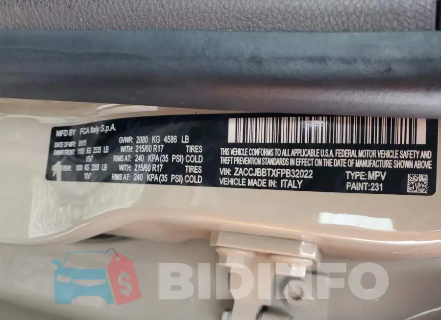 ZACCJBBTXFPB32022 Photo# 12