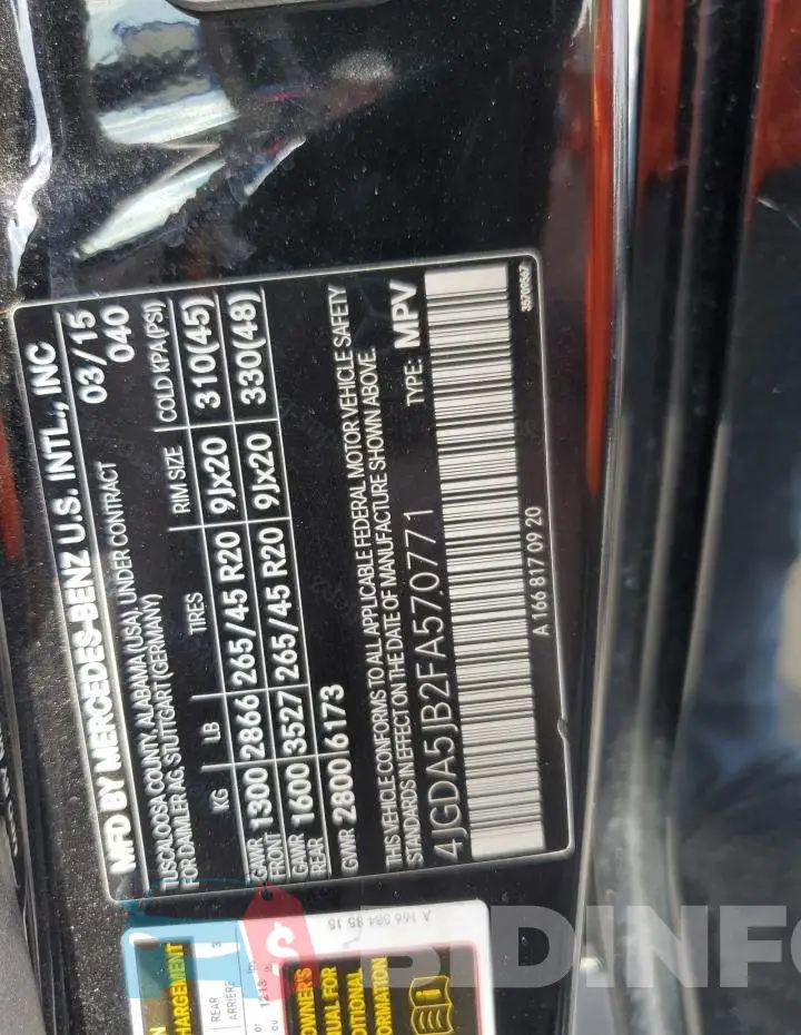 4JGDA5JB2FA570771 Photo# 12