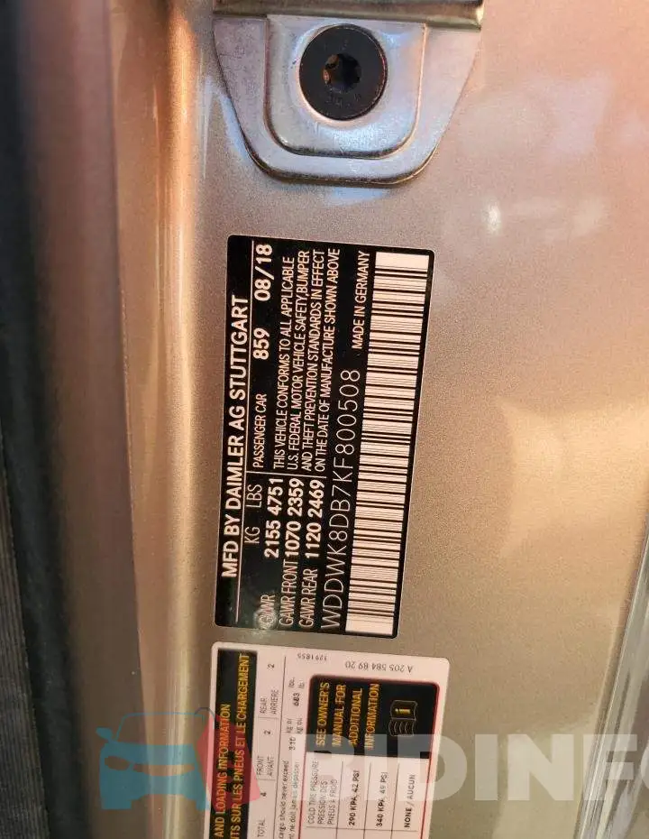 WDDWK8DB7KF800508 Photo# 12