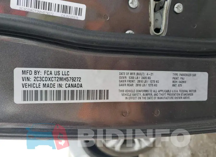 2C3CDXCT2MH579272 Photo# 12