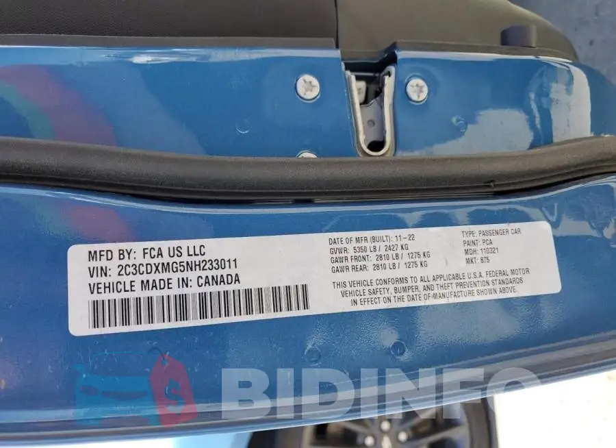 2C3CDXMG5NH233011 Photo# 13