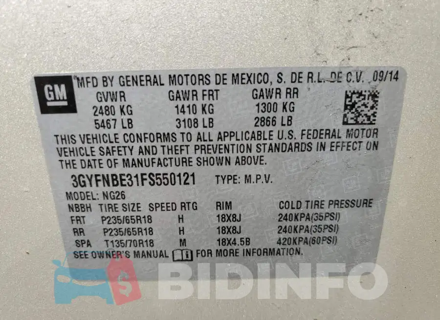 3GYFNBE31FS550121 Photo# 14